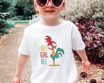 Funny Hei Girl Hei Toddler Shirt: Moana Chicken Tee