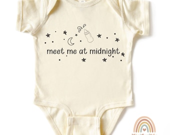 Retro "Meet Me at Midnight" Baby Onesie®: Funny Newborn Gift