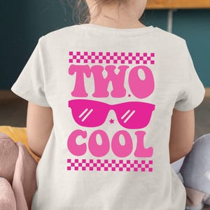 Two Cool Birthday Girl Shirt, Toddler Girl Gift, 2nd Birthday Girl Gift, Retro Groovy Birthday Girl Outfit, Two Year Old, Toddler Girl Party Outfit, Cute Retro Birthday T-Shirt for Kids, Fun Retro Birthday Shirt, 2nd Birthday Party Outfit for Girls