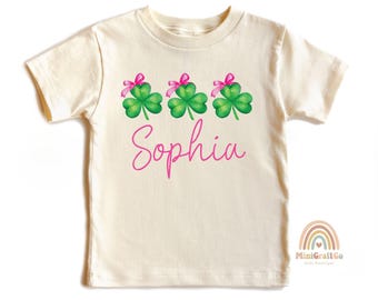 Custom Name St. Patrick's Day Girl Shirt, Irish Gifts, Personalized Shamrock Toddler Crew Neck, Saint Patricks Day Gift, Lucky Sweatshirt