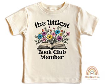 Book Club Toddler Shirt, The Littlest Book Club Member Baby Bodysuit , Book Lover Kids Gift, Floral Reading Onesie®, New Baby Gift