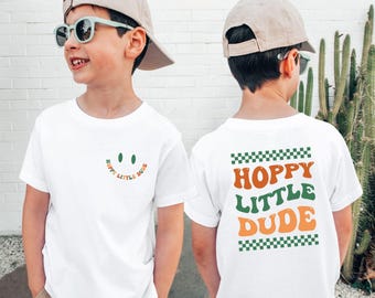 Boys Easter Shirt, Hoppy Little Dude T-Shirt, Happy Easter Day Gift, Easter Bunny Tee, Kids Easter Sweatshirt, Easter Rabbit Toddler Gifts