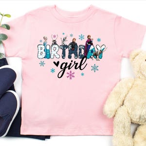 Custom Frozen Birthday Girl Shirt, Disney Princess Elsa Birthday Gift, Anna Kids Tee, Disneyland Toddler Trip Tshirt, Toddler Sweatshirt, Birthday Girl Gift, Frozen Birthday Gift Shirt Personalized Girl Birthday Tee, Custom Name Age Shirt, Princess Birthday Outfit, Winter Birthday Party