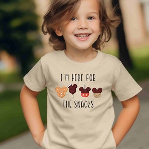 Just Here for the Snacks Kids Shirt, Disney Snacks Baby Onesie, Cotton Natural Toddler Gift image 9