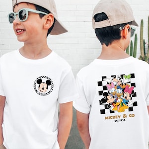 Checkered Mickey And Friends Kids Shirt, Toddler Boy Gift, Minnie Mouse, Mickey And Co T-Shirt, Disney Characters Birthday Boy Girl Tees