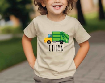 Garbage Truck Toddler Shirt, Custom Trash Truck Kid Name Shirt, Garbage Day Tee, Kids Garbage Truck Tee, Trash Day Tee, Recycle Trucks Shirt