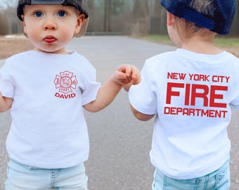 Personalized Kids Firetruck Shirt, Firefighter Toddler Boy Gift, Sound The Alarm Sweatshirt, Fireman Birthday, Fire Dept Baby Onesie®
