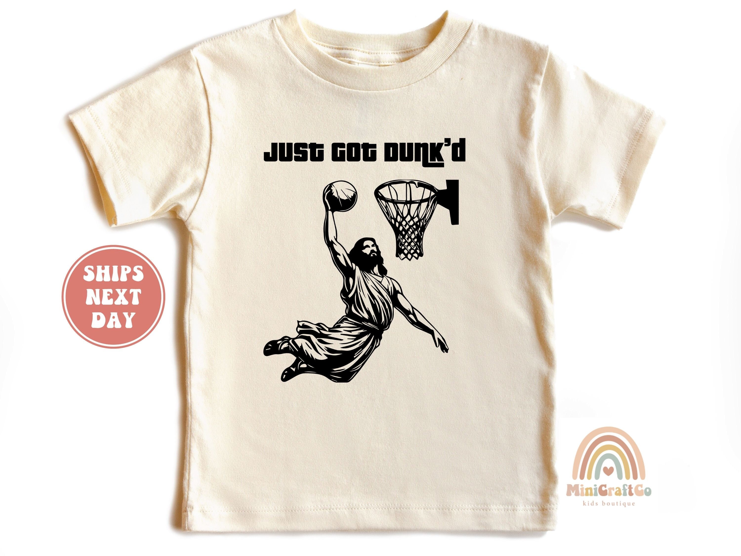 Baptism Kids T-Shirts And Onesie®, Funny Basketball Gift for Kids, Just Got Dunk'd Shirt, Christian Gift for Kids, Religious Baby Tee