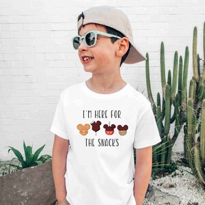 Just Here for the Snacks Kids Shirt, Disney Snacks Baby Onesie, Cotton Natural Toddler Gift image 2