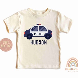 Personalized Police Car Toddler Shirt, Cute Custom Future Police Officer Tee, Kids Police Tee, Trendy Vehicle Shirt,Cute Police Birthday Tee