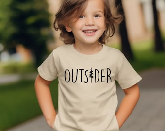 Outsider Kids Tee, Adventure Kids Shirt | Toddler Girl TShirt | Toddler Boy Graphic Tees | Summer Shirt | Boys Camping, Outdoor Love Tshirt