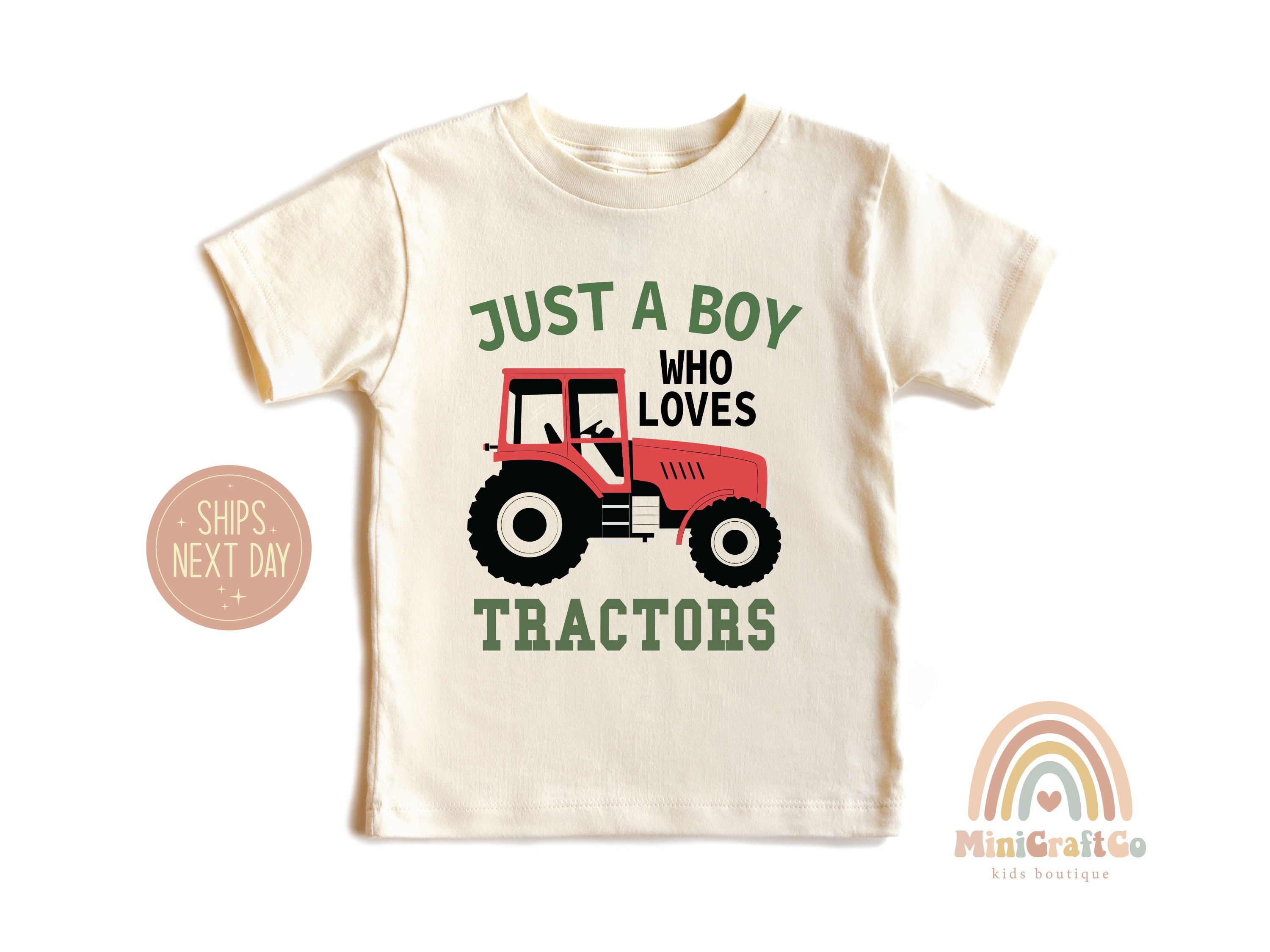 Just A Boy Who Loves Tractors Shirt, Country Boy Tractor Shirt, Youth Birthday Tractor Shirt, Cute Tractor Kid Shirt, Tractor Lover Onesie®
