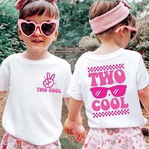 Two Cool Birthday Girl Shirt, Toddler Girl Gift, 2nd Birthday Girl Gift, Retro Groovy Birthday Girl Outfit, Two Year Old, Toddler Girl Party Outfit, Cute Retro Birthday T-Shirt for Kids, Fun Retro Birthday Shirt, 2nd Birthday Party Outfit for Girls