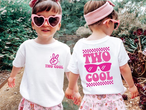 Two Cool Birthday Girl Shirt, Toddler Girl Gift, 2nd Birthday Girl Gift, Retro Groovy Birthday Girl Outfit, Two Year Old, Toddler Girl Party
