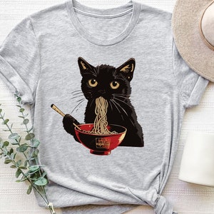 Ramen Cat T-Shirt: Cute Noodle Design, Cat Lover Gift image 6