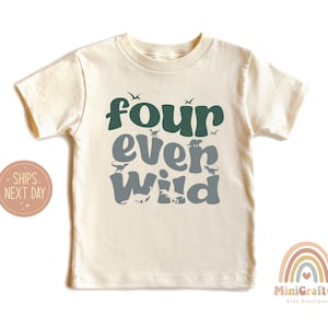 Four Ever Wild Birthday Shirt, 4th Birthday Shirt, Wild Dinosaur Shirt, Dinosaurs Birthday Tee, Dino Shirt, Wild 4th Birthday Kids Gift