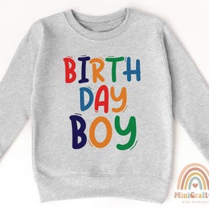 Personalized Name Birthday Boy Toddler Sweatshirt, Custom Birthday Boy Gift, Customized Gift for Birthday Party, 2nd 5st Birthday Boy Crewneck, 2T 3T 4T 5T Sweatshirts, Gift For Kids