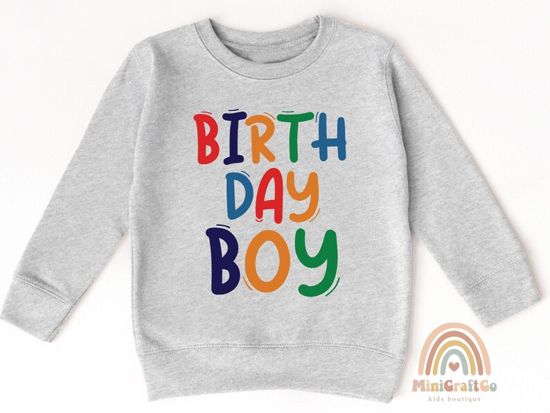 Personalized Name Birthday Boy Toddler Sweatshirt, Custom Birthday Boy Gift, Customized Gift for Birthday Party, 2nd 5st Birthday Boy Crewneck, 2T 3T 4T 5T Sweatshirts, Gift For Kids