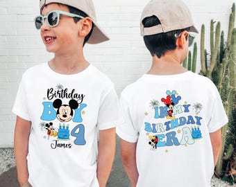 Mickey Mouse Birthday Boy T-Shirt, Custom Name Birthday Boy Gift, Disney In My Birthday Era Shirt, Birthday Family Matching Vacation Tee
