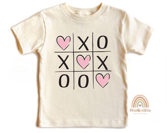 Kids Valentine Day Shirt, Valentine Toddler Gift For Kids, XOXO Tic Tac Toe Valentines Girl Tee, Love Heart Youth Sweatshirt, Matching Kids