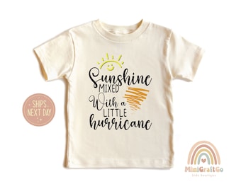 Sunshine Mixed With A Little Hurricane Shirt & Onesie®, Funny Toddler Shirt, Baby Shower Gift, Wild Child Shirt, Shirt for Kids, Summer Tee