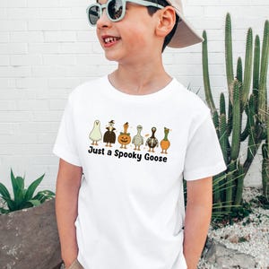 Halloween Spooky Goose Boy shirt, Funny Goose Tshirt, Fall Toddler Sweatshirt, Cute Fall Baby Shower, Cute Goose Baby Onesie®, Ghost Pumpkin Toddler Gift, Boo Halloween Shirt, Spooky Season Tshirt, Retro Halloween Tee, Vintage Halloween, Trick or Treat, Autumn Spooky Vibes, Just a Spooky Goose Funny Toddler T-Shirt