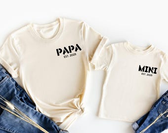Dada and Mini Matching Shirts, Fathers Day Gift, Papa and Son Tee, First Fathers Day T-Shirt, New Dada Gift, Father and Baby Onesie®