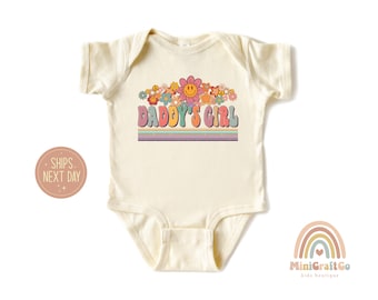 Daddy's Girl Bodysuit, Retro Floral, Father's Day Gift