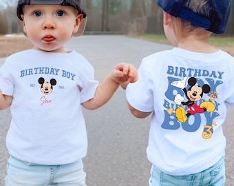 Personalized Mickey Mouse Birthday Boy T-Shirt, Family Matching Birthday Shirts, Disney Toddler Sweatshirt, Custom Birthday Party Kids Gift