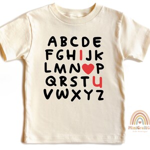 Funny Valentines Day Boys Shirt, Toddler Valentines Kids Gift, Baby Boy Valenetine Onesie®, Trendy Heart Kids  Tee, Love Alphabet Girl Shirt