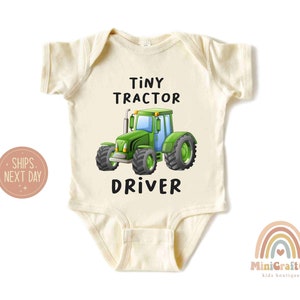 Tiny Tractor Driver Onesie®, Boy Tractor Shirt, Farmer Dad Gift, Cute Tractor Kid Shirt, Tractor Lover Baby Shirt, Farmer Tee, Green Tractor