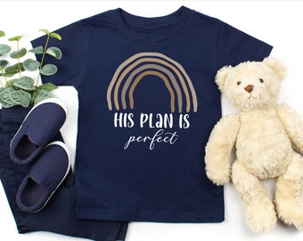 Christian Rainbow Kids Shirts And Onesie®, Christian Kids Shirt Gift, His Plan is Perfect Rainbow Tee,  Inspirational Motivational T-Shirt