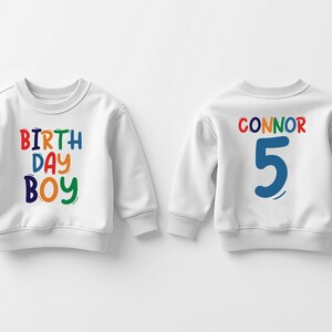Personalized Name Birthday Boy Toddler Sweatshirt, Custom Birthday Boy Gift, Customized Gift for Birthday Party, 2nd 5st Birthday Boy Crewneck, 2T 3T 4T 5T Sweatshirts, Gift For Kids