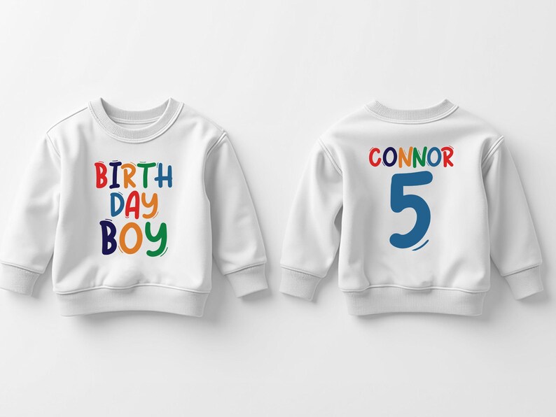 Personalized Name Birthday Boy Toddler Sweatshirt, Custom Birthday Boy Gift, Customized Gift for Birthday Party, 2nd 5st Birthday Boy Crewneck, 2T 3T 4T 5T Sweatshirts, Gift For Kids