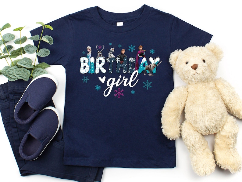 Custom Frozen Birthday Girl Shirt, Disney Princess Elsa Birthday Gift, Anna Kids Tee, Disneyland Toddler Trip Tshirt, Toddler Sweatshirt, Birthday Girl Gift, Frozen Birthday Gift Shirt Personalized Girl Birthday Tee, Custom Name Age Shirt, Princess Birthday Outfit, Winter Birthday Party