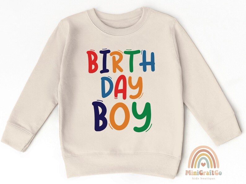 Personalized Name Birthday Boy Toddler Sweatshirt, Custom Birthday Boy Gift, Customized Gift for Birthday Party, 2nd 5st Birthday Boy Crewneck, 2T 3T 4T 5T Sweatshirts, Gift For Kids