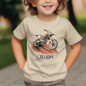 Custom Dirt Bike Boy Tee, Personalized Dirt Bike Shirt, Sport Bike Tee, Motorcycle Toddler Shirt, Motorcycle Kids Name Tee, Motocross Shirt