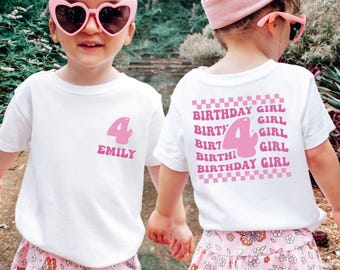 Personalized Birthday Girl Shirt, Groovy Custom Toddler Tee
