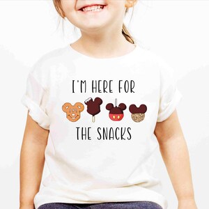 Just Here for the Snacks Kids Shirt, Disney Snacks Baby Onesie, Cotton Natural Toddler Gift image 8