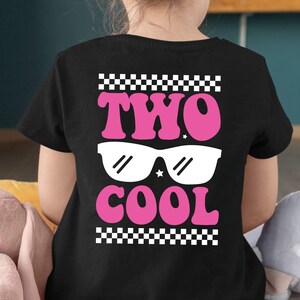 Two Cool Birthday Girl Shirt, Toddler Girl Gift, 2nd Birthday Girl Gift, Retro Groovy Birthday Girl Outfit, Two Year Old, Toddler Girl Party Outfit, Cute Retro Birthday T-Shirt for Kids, Fun Retro Birthday Shirt, 2nd Birthday Party Outfit for Girls