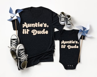 Auntie's Lil' Dude Baby Onesie, Nephew Gift, Aunt Shirt