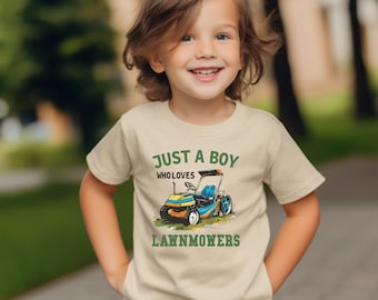 Just A Boy Who Loves Lawn Mowers Shirt, Gardening Shirt, Youth Birthday Lawn Mover Shirt, Lawn Mowers Kid Shirt, Lawn Mowers Lover Onesie®
