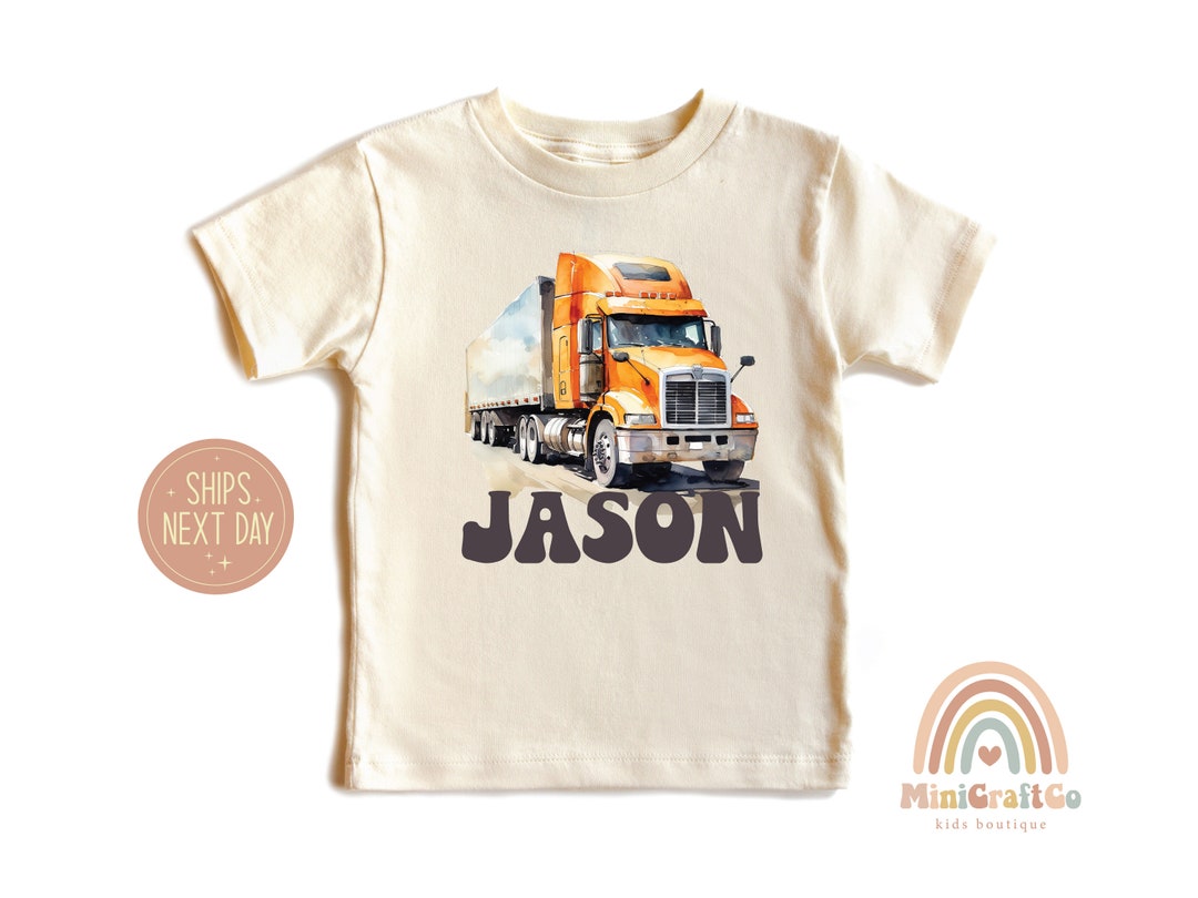 Claire & Charlie Boys Red Striped Shirt - School Supplies Truck main image 0
