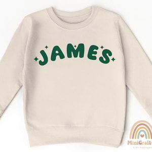 Custom Name Toddler Sweatshirt, Vintage Toddler Gifts, Customized Kids Sweater, Birthday Boy Girl Crewneck,Personalized 2T 3T 4T Sweatshirts