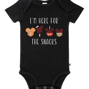 Just Here for the Snacks Kids Shirt, Disney Snacks Baby Onesie, Cotton Natural Toddler Gift image 7