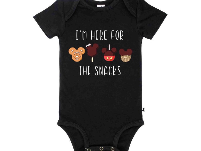 Just Here for the Snacks Kids Shirt, Disney Snacks Baby Onesie, Cotton Natural Toddler Gift image 7