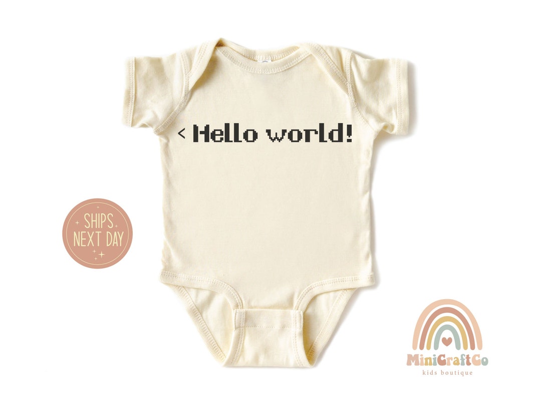 Hello World Coding Baby T-shirt, Programming Humor, 100% Cotton - Etsy
