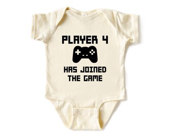 Gamer Baby Onesie, Player 4, Video Game Controller, Cotton