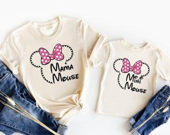 Minnie Mouse Mama And Mini Girl Shirt, Mothers Day Gift, Disney Mom and Daughter Matching Shirts, Mother's Day Shirts, Mommy and Me T-Shirt