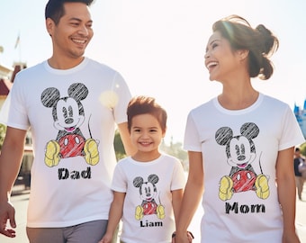 Custom Mickey Mouse Family T-Shirt, Mickey Toddler Shirt, Disney Family Shirt, Kids Disney Trip Shirt, Cute Mickey Mouse Shirt, Disney Trip